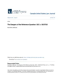 The Dangers of the Reference Question: SCC V. SCOTUS