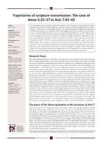 Trajectories of Scripture Transmission: the Case of Amos 5:25–27 in Acts 7:42–43
