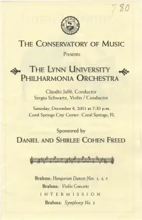 2001-2002 the Lynn University Philharmonia Orchestra