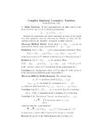 Affine Varieties