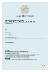 Hegemony and the Intellectual Function Medialised Public Discourse on Privatisation in Sweden 1988-1993 Sunnercrantz, Liv