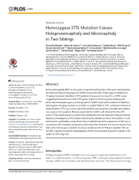 Homozygous STIL Mutation Causes Holoprosencephaly and Microcephaly in Two Siblings