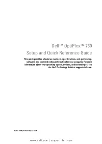 Optiplex 760 Setup Guide
