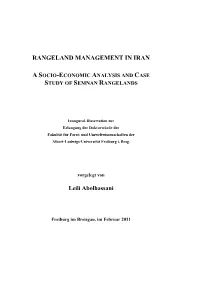 Rangeland Management in Iran