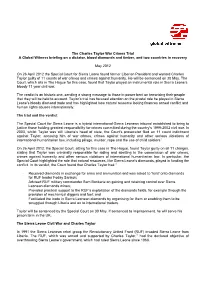 Read the Global Witness Background Briefing on the Charles Taylor Verdict