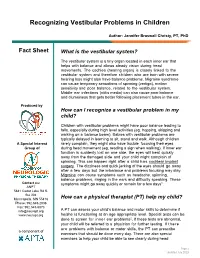 Recognizing Vestibular Problems in Children
