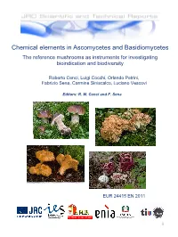 Chemical Elements in Ascomycetes and Basidiomycetes