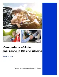 Comparison of Auto Insurance in BC and Alberta