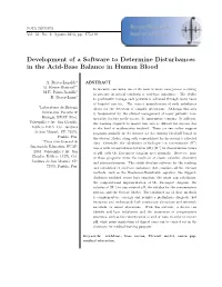 Development of a Software to Determine Disturbances in the Acid-Base Balance in Human Blood