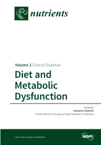 Diet and Metabolic Dysfunction