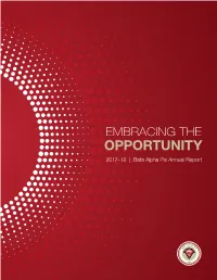EMBRACING the OPPORTUNITY 2017–18 | Beta Alpha Psi Annual Report