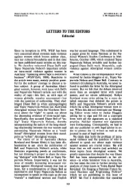 Letter to the Editor
