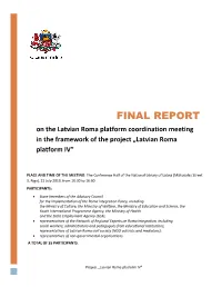 Summary Report on the Annual Latvian Platform Coordination