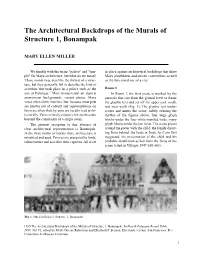 The Architectural Backdrops of the Murals of Structure 1, Bonampak