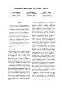 Exploring the Integration of Wordnet and Framenet