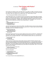 Fact Sheet for “The Problem with Psalms” Jonah 2 Pastor Bob Singer 03/11/2018