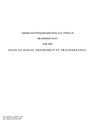 Hawaii ADA Transition Plan