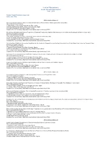 List of Reviewers (As Per the Published Articles) Year: 2019