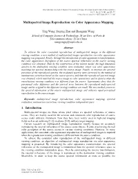 Multispectral Image Reproduction Via Color Appearance Mapping