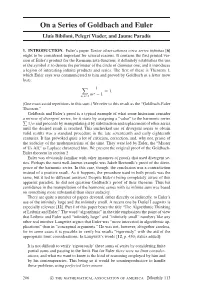 On a Series of Goldbach and Euler Llu´Is Bibiloni, Pelegr´I Viader, and Jaume Parad´Is