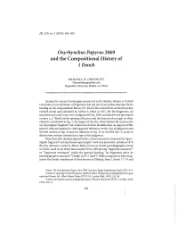 Oxyrhynchus Papyrus 2069 and 1 Enoch 487 Quential As This Claim Is for Our Understanding of the Shape of the Enochic Corpus in the Fourth Century