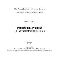 Polarization Dynamics in Ferroelectric Thin Films