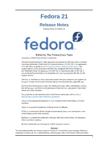 Release Notes for Fedora 21