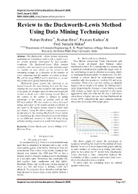 Review to the Duckworth-Lewis Method Using Data Mining Techniques