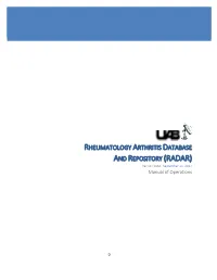 Rheumatology Arthritis Database and Repository
