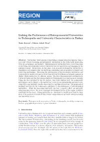 Ties to Technoparks and University Characteristics in Turkey