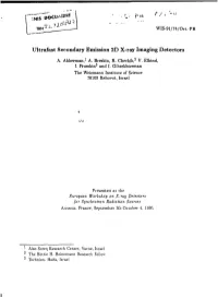 Ultrafast Secondary Emission 2D X-Ray Imaging Detectors
