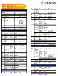 Access Bank Rwanda Tariff Guide