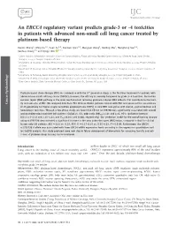 An ERCC4 Regulatory Variant Predicts Grade&#8208