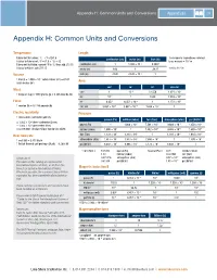 Appendix H: Common Units and Conversions Appendices 215