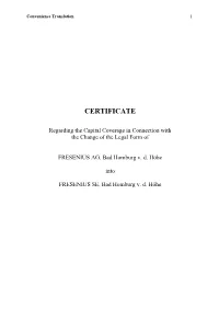 Certificate of the Conversion Auditor Pursuant to Art. 37 Para