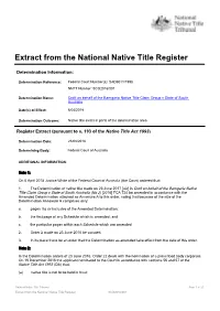 Extract from the National Native Title Register