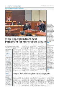 First Op- Non-Constituency Mps to Get the Same but Currently, They Are Not Al- Constituency the Next Time.” Position Member – WP’S J