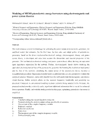Modeling of MEMS Piezoelectric Energy Harvesters Using Electromagnetic and Power System Theories