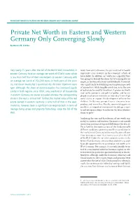 Private Net Worth in Eastern and Western Germany Only Converging Slowly