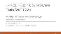 T-Fuzz: Fuzzing by Program Transformation