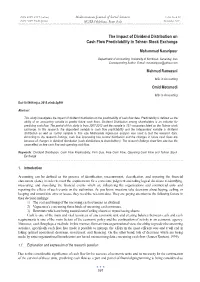 The Impact of Dividend Distribution on Cash Flow Predictability in Tehran Stock Exchange