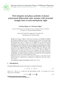 First Integrals and Phase Portraits of Planar Polynomial Differential Cubic Systems with Invariant Straight Lines of Total Multiplicity Eight