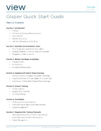 Glazier Quick Start Guide