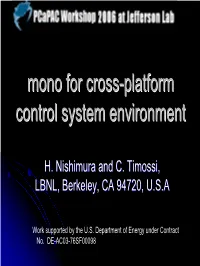 Mono for Cross-Platform Control System Environment