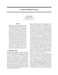Nesting Probabilistic Programs