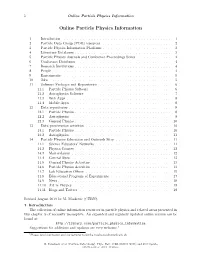 Online Particle Physics Information