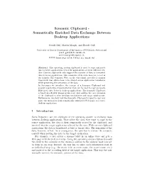 Semantic Clipboard - Semantically Enriched Data Exchange Between Desktop Applications