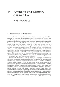 19 Attention and Memory During SLA