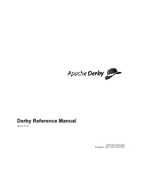 Derby Reference Manual Version 10.15