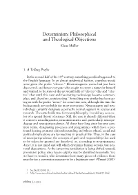 Determinism: Philosophical and Theological Objections Klaus Müller